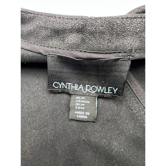 Cynthia Rowley Cardgian Jacket Womens Medium Moto Faux Suede Open Cascade - Picture 6 of 8